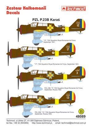 Techmod 48089 - PZL.23B Karaś (1:48)