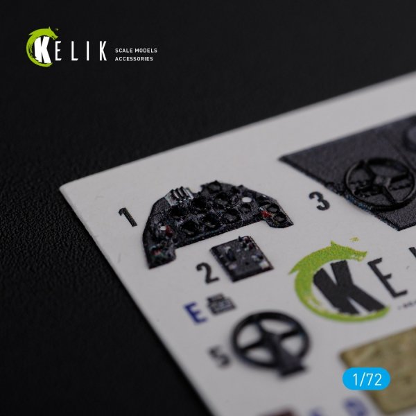 KELIK K72123 BF109-F2/F4 interior 3D decals for Fine Molds kit 1/72