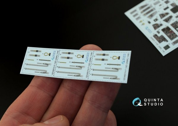 Quinta Studio QD48074 F-14D 3D-Printed &amp; coloured Interior on decal paper (for AMK kit) 1/48