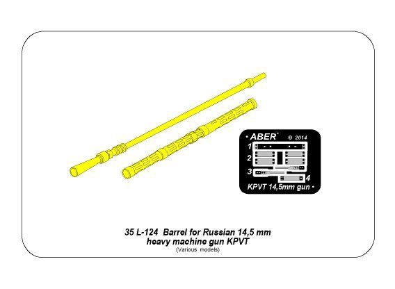 Aber 35L-124 Barrel for Russian 14,5mm heavy machine gun KPVT (1:35)	