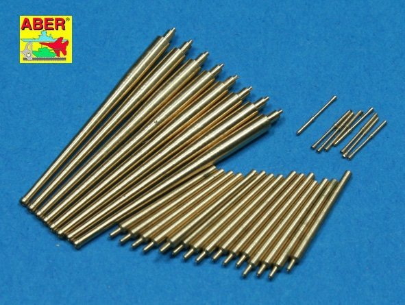Aber 350L-50 Set of barrels 203mm x 8; 100mm x 16, 37mm x 8 for Italian Navy Pola class heavy crusies (1:350)