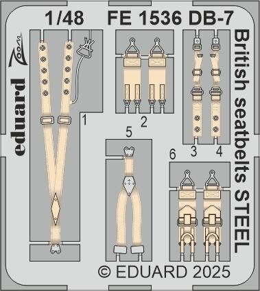 Eduard FE1536 DB-7 Boston III British seatbelts STEEL HONG KONG MODELS 1/48