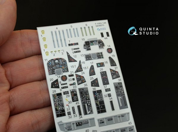 Quinta Studio QD48073 F-105G 3D-Printed &amp; coloured Interior on decal paper (for HobbyBoss kit) 1/48