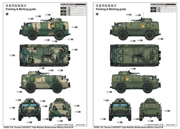 Trumpeter 05594 Russian GAZ39371 High-Mobility Multipurpose Military Vehicle (1:35)