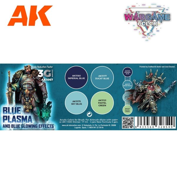AK Interactive AK1067 WARGAME COLOR SET. BLUE PLASMA AND GLOWING EFFECTS. 4x17 ml