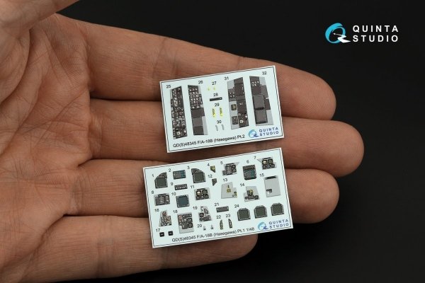 Quinta Studio QDS-48345 F/A-18B 3D-Printed &amp; coloured Interior on decal paper (Hasegawa) (Small version) 1/48