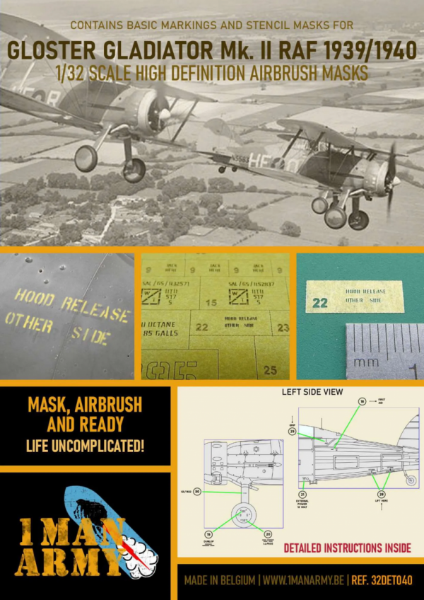 1 Man Army 32DET040 Gloster Gladiator 1/32