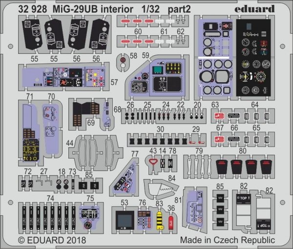 Eduard 32928 MiG-29UB interior TRUMPETER 1/32
