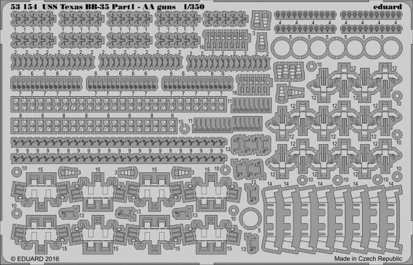 Eduard 53154 USS Texas BB-35 pt 1 - AA guns TRUMPETER 1/350