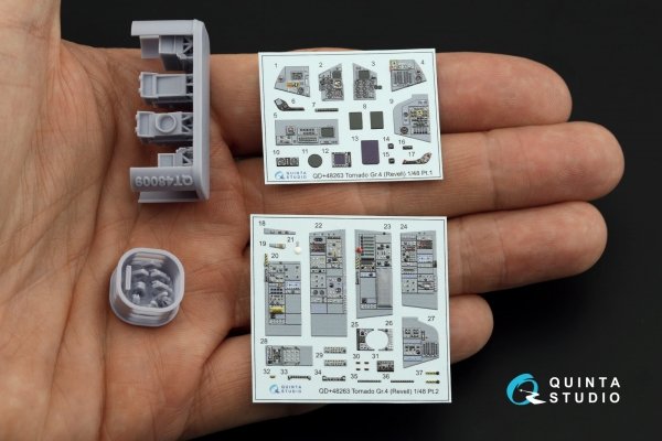 Quinta Studio QDS+48263 Tornado GR.4 3D-Printed coloured Interior on decal paper (Revell) (small version) (with 3D-printed resin parts) 1/48