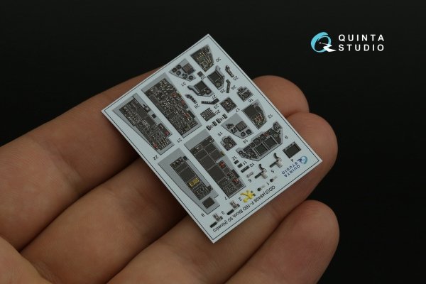 Quinta Studio QD48408 F-16D block 50 3D-Printed &amp; coloured Interior on decal paper (Kinetic 2022 tool) 1/48