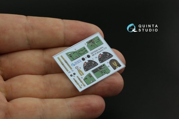 Quinta Studio QD72042 Spitfire Mk.IX 3D-Printed &amp; coloured Interior on decal paper (Eduard) 1/72
