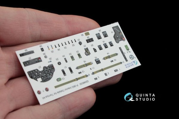 Quinta Studio QD48030 P-38G 3D-Printed &amp; coloured Interior on decal paper (for Tamiya kit) 1/48