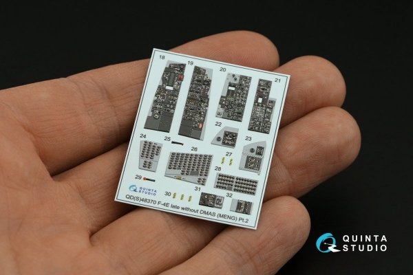 Quinta Studio QD+48370 F-4E late without DMAS 3D-Printed &amp; coloured Interior on decal paper (Meng) (with 3D-printed resin parts) 1/48