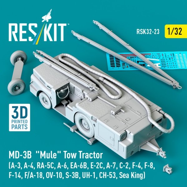 RESKIT RSK32-0023 MD-3B "Mule" Tow Tractor (3D Printed model kit) 1/32