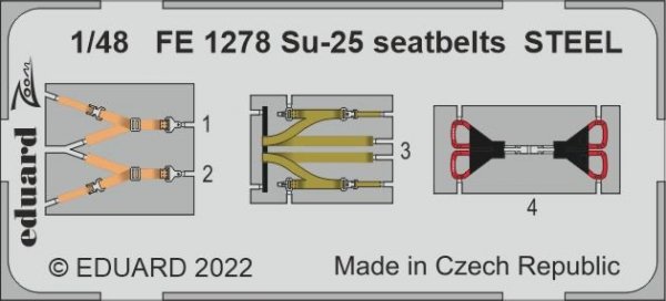 Eduard FE1278 Su-25 seatbelts STEEL ZVEZDA 1/48
