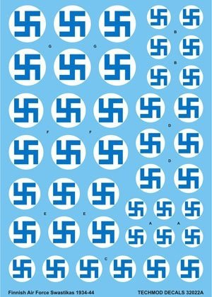 Techmod 32022 - Finnish Air Force Swastikas and Serials 1934-44 (1:32)