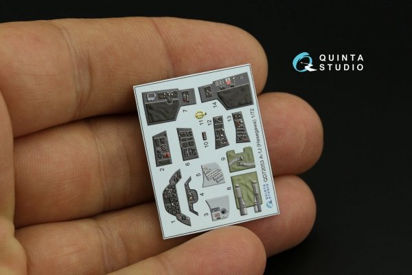 Quinta Studio QD72053 A-1J 3D-Printed &amp; coloured Interior on decal paper (Hasegawa) 1/72