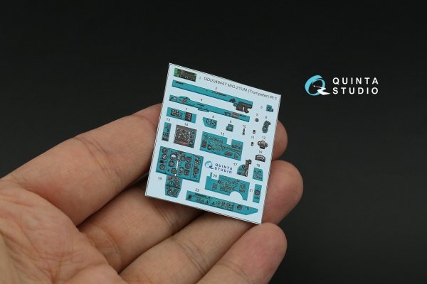 Quinta Studio QDS-48447 MiG-21UM 3D-Printed coloured Interior on decal paper (Trumpeter) (Small version) 1/48