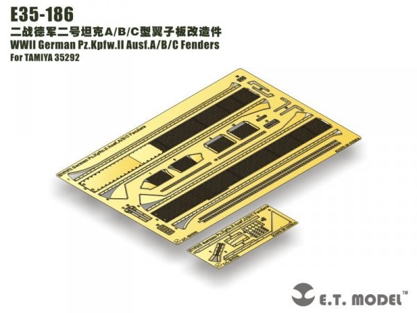 E.T. Model E35-186 WWII German Pz.Kpfw.II Ausf.A/B/C Fenders (For TAMIYA 35292) (1:35)
