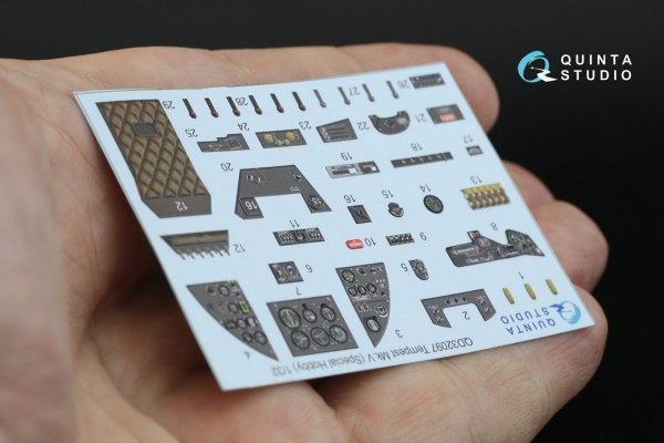 Quinta Studio QD32097 Tempest Mk.V 3D-Printed &amp; coloured Interior on decal paper (Special Hobby/Revell) 1/32