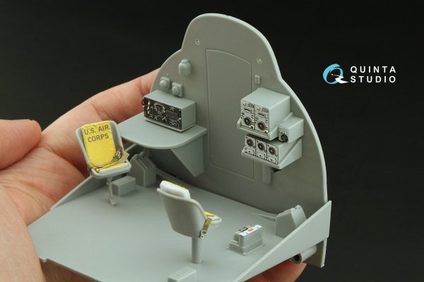 Quinta Studio QD32234 Boeing B-17E/F Radio operator's compartment. 3D-Printed coloured Interior on decal paper (HK models) 1/32
