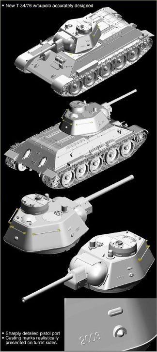 Dragon 6584 T-34/76 Mod.1943 w/Commander Cupola No.112 Factory (1:35)