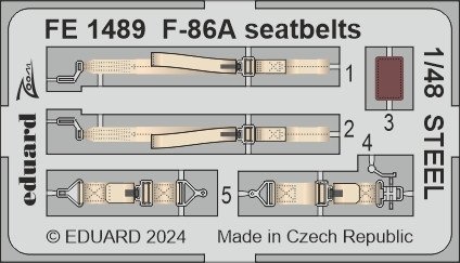 Eduard FE1489 F-86A Seatbelts STEEL CLEAR PROP 1/48