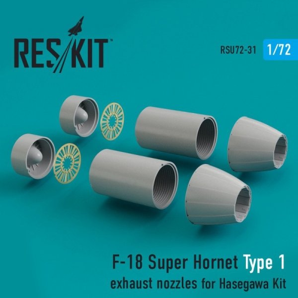 RESKIT RSU72-0031 F-18 Super Hornet Type 1 exhaust nozzles for Hasegawa 1/72