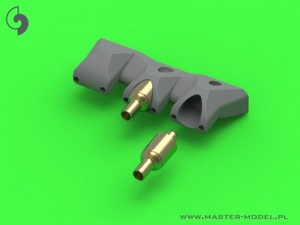 Master AM-48-181 Curtiss P-40 L, N wczesny -  celownik, rurka Pitota oraz 4 x owiewki km-ów Browning .50 z żywicznym mocowaniem do modelu EDUARD 1/48
