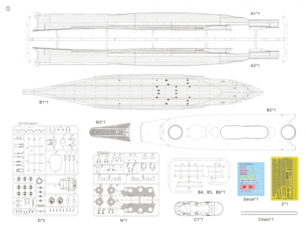 Very Fire BELBV350908DX IJN Kii Super Yamato Deluxe Kit - Limited Edition 1/350