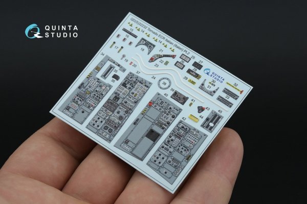 Quinta Studio QDS+32232 Tornado ECR Italian 3D-Printed &amp; coloured Interior on decal paper (Italeri) (Small version) (with 3D-printed resin parts) 1/32