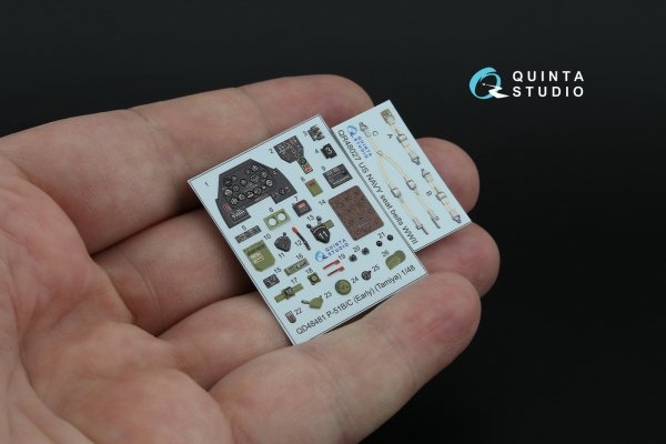 Quinta Studio QD48481 P-51B/C (Early) 3D-Printed coloured Interior on decal paper (Tamiya) 1/48
