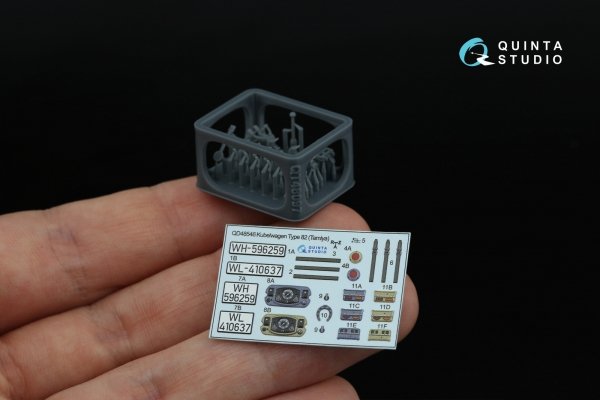 Quinta Studio QD+48546 Kubelwagen Type 82 3D-Printed &amp; coloured Interior on decal paper (Tamiya) (with 3D-printed resin parts)  1/48