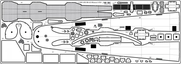 Pontos 23005F1 USS BB-61 Iowa 1944 Detail Up Set (20B Deck Blue stained wooden deck) (1:200)