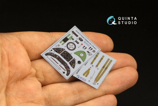 Quinta Studio QD48312 Gloster Gladiator MKII 3D-Printed &amp; coloured Interior on decal paper (Roden) 1/48