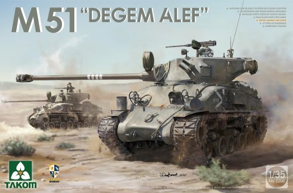 Takom 2207W SHERMAN² BOX M4A1(76W) VVSS Late Production+M51 "DEGEM ALEF"+US ARMY 1/4TON UTILITY TRUCK &amp; MP FIGURE 1/35
