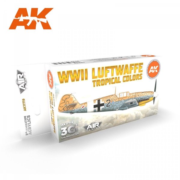 AK Interactive AK11719 WWII LUFTWAFFE TROPICAL COLORS 6x17 ml