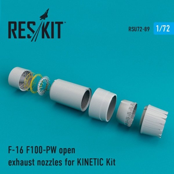 RESKIT RSU72-0089 F-16 F100-PW open exhaust nozzles for Kinetic 1/72