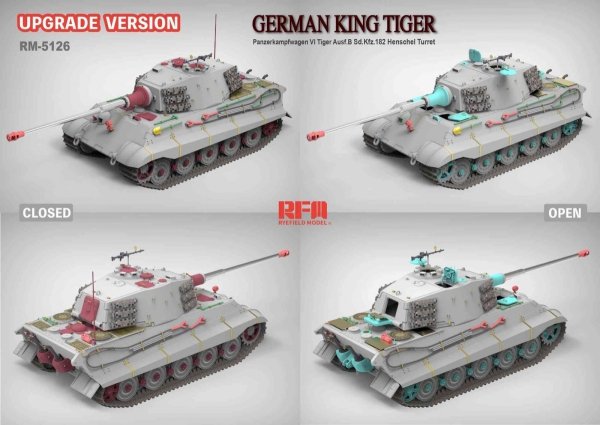 Rye Field Model 5126 German King Tiger Ausf.B Sd.Kfz.182 Henschel Turret - Upgrade Version 1/35