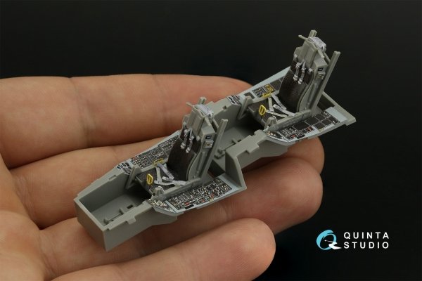Quinta Studio QD48408 F-16D block 50 3D-Printed &amp; coloured Interior on decal paper (Kinetic 2022 tool) 1/48
