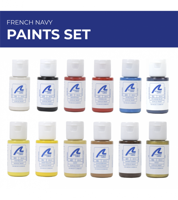 ARTESANIA LATINA 277PACK4 Zestaw farb akrylowych 12x20 ml - French Navy