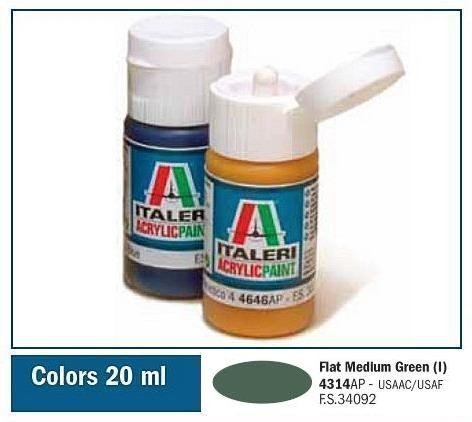 Italeri 4314AP FLAT MEDIUM GREEN (I) 20ml 