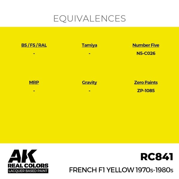 AK Interactive RC841 French F1 Yellow 1970s-1980s 17 ml