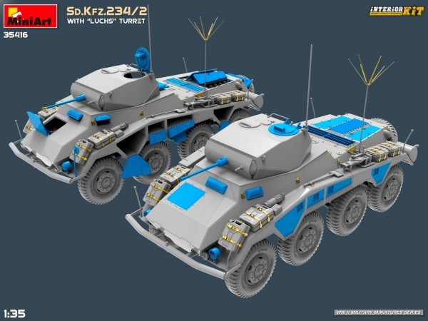 MiniArt 35416 Sd.Kfz.234/2 WITH LUCHS TURRET. INTERIOR KIT 1/35
