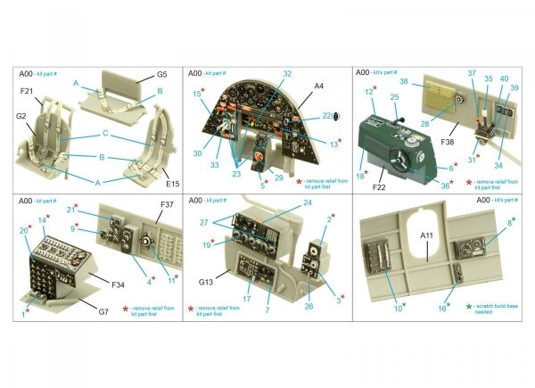 Quinta Studio QD48351 TBF-1C 3D-Printed &amp; coloured Interior on decal paper (Hobby Boss) 1/48