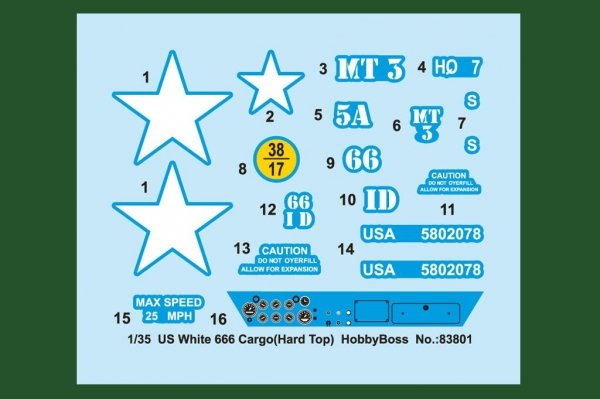Hobby Boss 83801 US White 666 Cargo Hard Top (1:35)