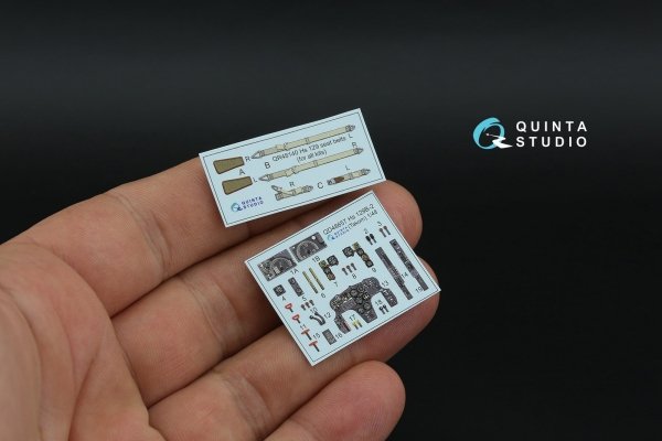 Quinta Studio QD48657 Hs 129B-2 3D-Printed &amp; coloured Interior on decal paper (Takom) 1/48