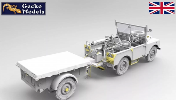 Gecko Models 35GM0076 Korean War British FV18001 Mk. 1 80in 4x4 Utility Vehicle (Early Production) w/10-cwt Bantam Trailer 1/35