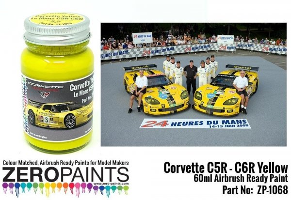 Zero Paints 1068 Yellow Paint for Corvettes C5R-C6R 60ML